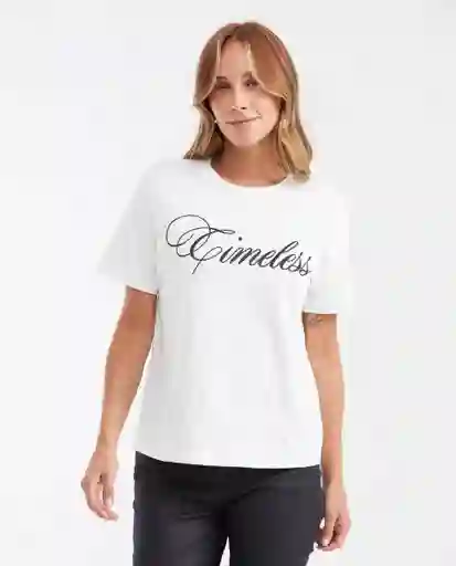 Camiseta Timeless Graphic Tee Crudo Pristino Claro XS Chevignon