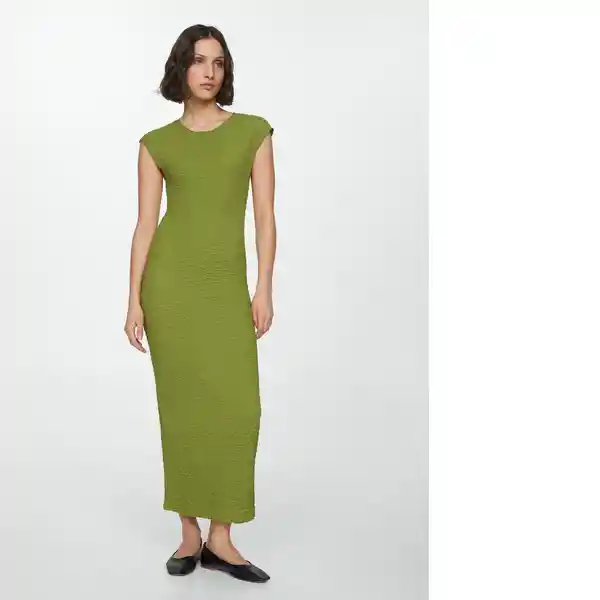 Vestido Meringue Verde Talla L Mujer Mango