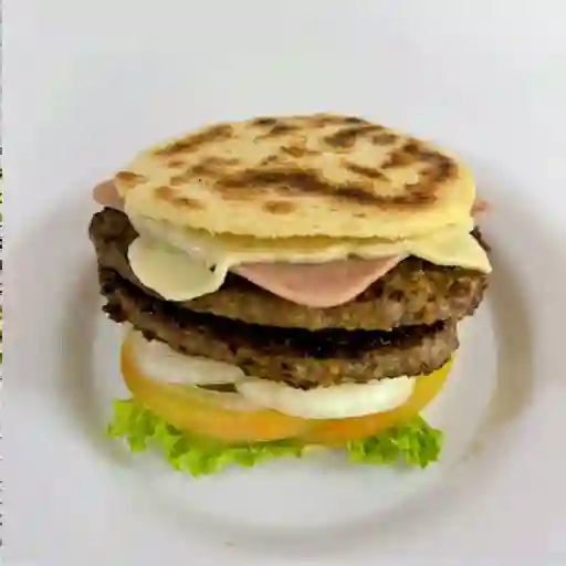 Arepa burger doble carne