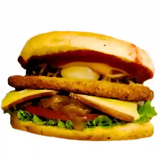 Hamburguesa de pollo apanado