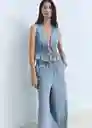 Top Siros Tejano Claro Talla M Mujer Mango