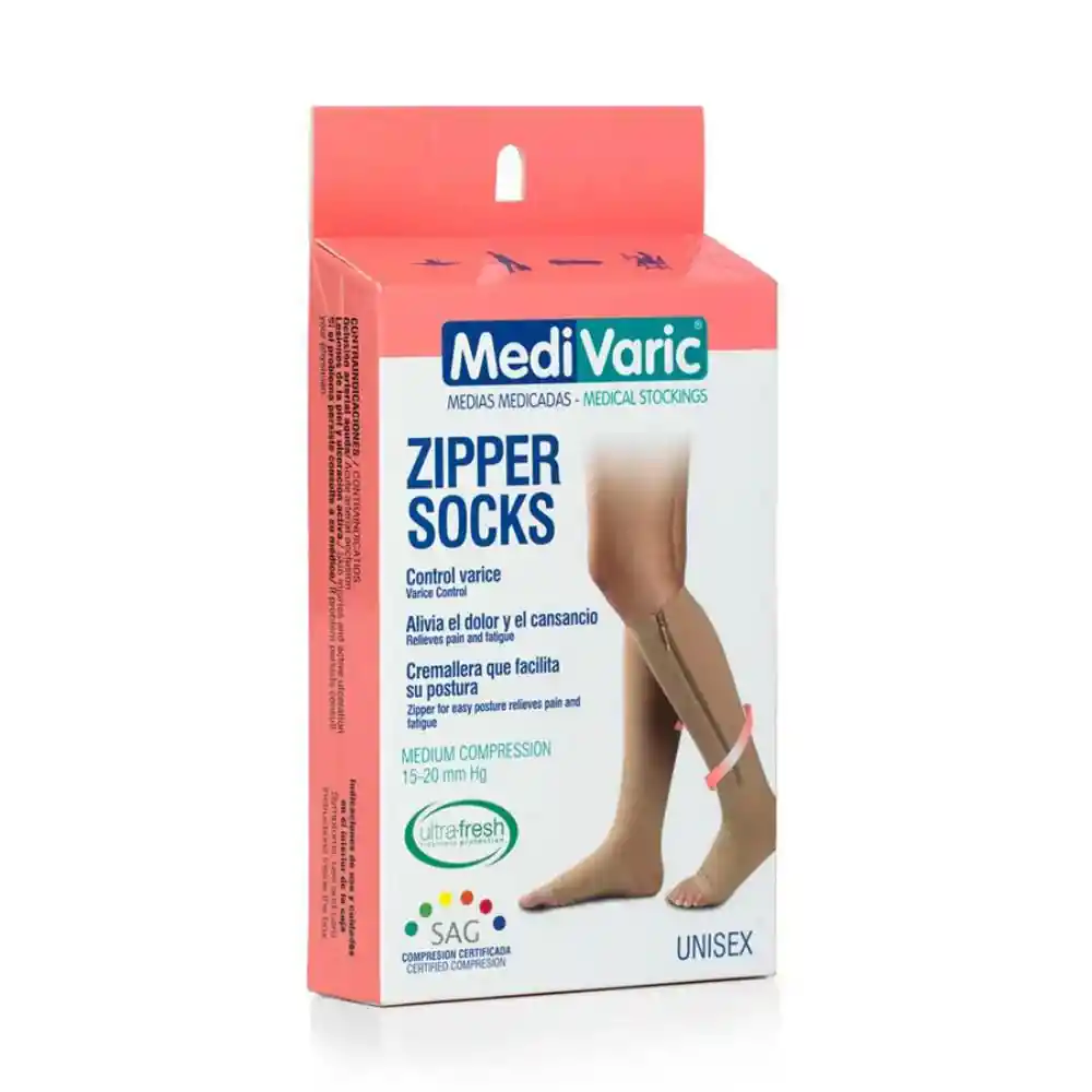 Medivaric Medias con Cremallera Zipper Socks Compresión Media