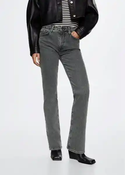 Jeans Philippa Tejano Gris Oscuro Talla 46 Mujer Mango