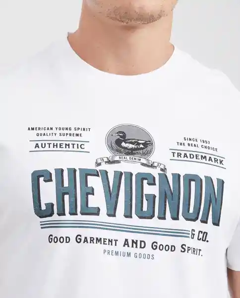 Camiseta Spirit Masculino Blanco 0 Claro Talla L Chevignon