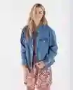 Chaqueta En Denim Mangas Englobadas Azul Indigo Talla L Mujer Naf Naf
