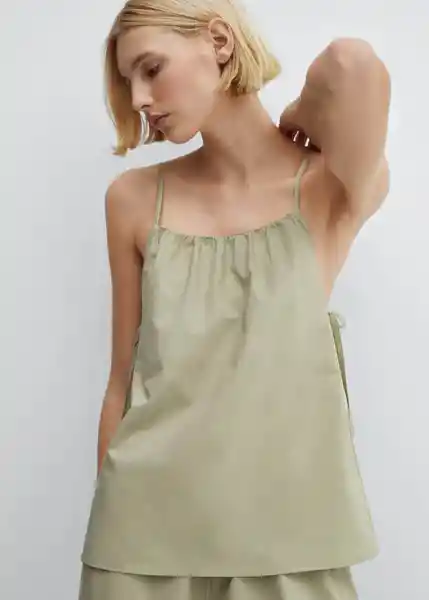 Top Pijama Aire Khaki Talla XS Mujer Mango