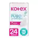 Toalla Higiénicas Kotex Puro y Natural 24 Und