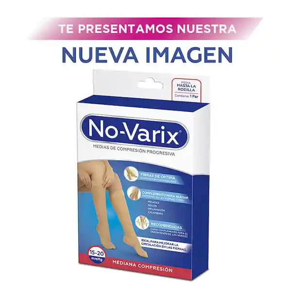 No-Varix Calcetín Puntera Abierta 15-20 mm/Hg Visone XL