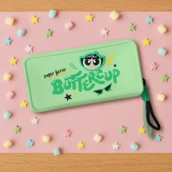 Cosmetiquera Serie Chicas Súper Poderosas Verde Cuadrada Miniso