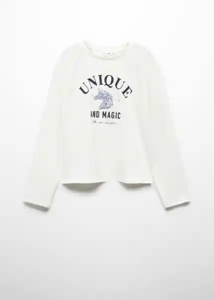 Camiseta Unique Off White Talla 10 Niña Mango