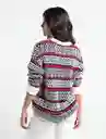  Saco Tejido Plaza Mujer Crudo Pretenido Talla M Naf-Naf 