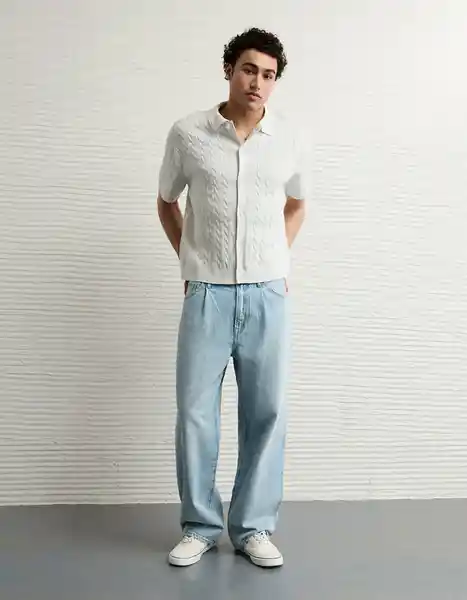 Suéter Tejido Hombre Gris Talla SMALL 2086092 American Eagle