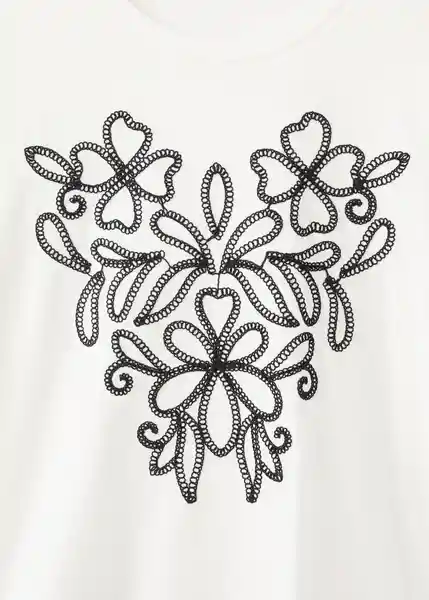 Camiseta Contrast-w Blanco Talla XL Mujer Mango