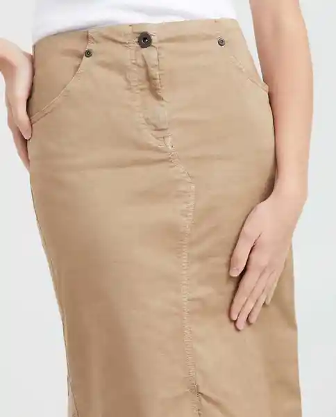 Falda Cargo Midi Femenino Café Quemado Claro Talla 5 Chevignon