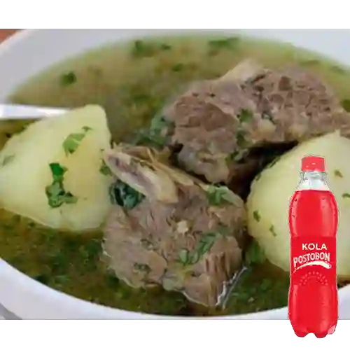 Combo Caldo de Carne + Kola Postobón 400 ml