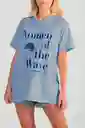 ONeill Camiseta Oversized Wotw Femenino Azul Celeste Talla XS