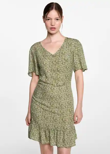 Vestido Prado Verde Talla 22 Niñas Mango