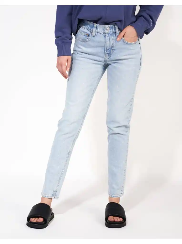 Jean 90S Mujer Azul Tiro Alto 0 American Eagle