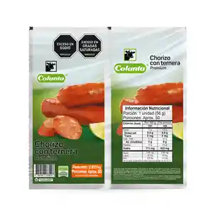 Chorizo Con Ternera Colanta x 2.813 g x 50 U