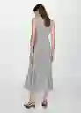 Vestido Gala-w Gris Medio Vigore Talla M Mujer Mango