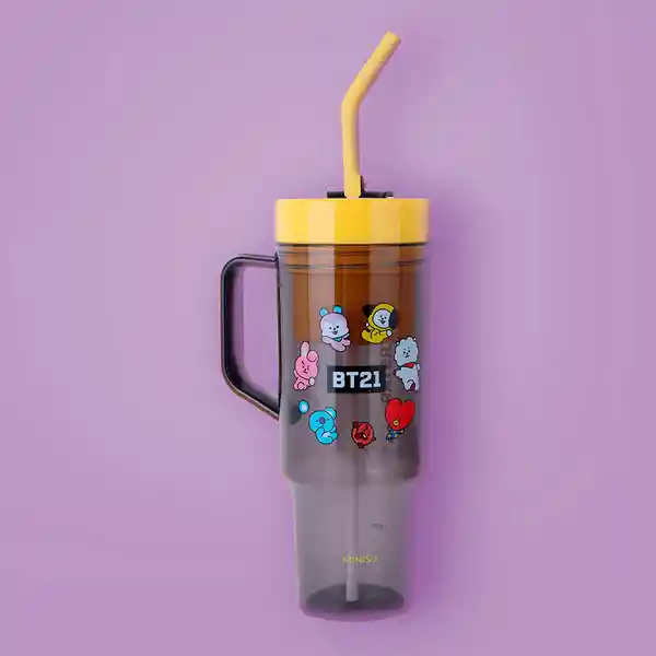 Vaso de Con Pitillo Serie Bt21 Amarillo Miniso