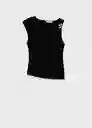 Top Meli Negro Talla M Mujer Mango