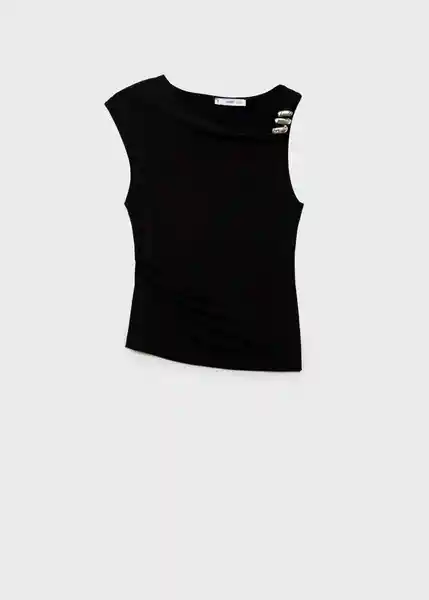 Top Meli Negro Talla M Mujer Mango