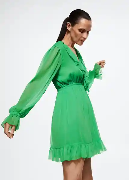 Vestido Green Verde Talla 18 Mujer Mango