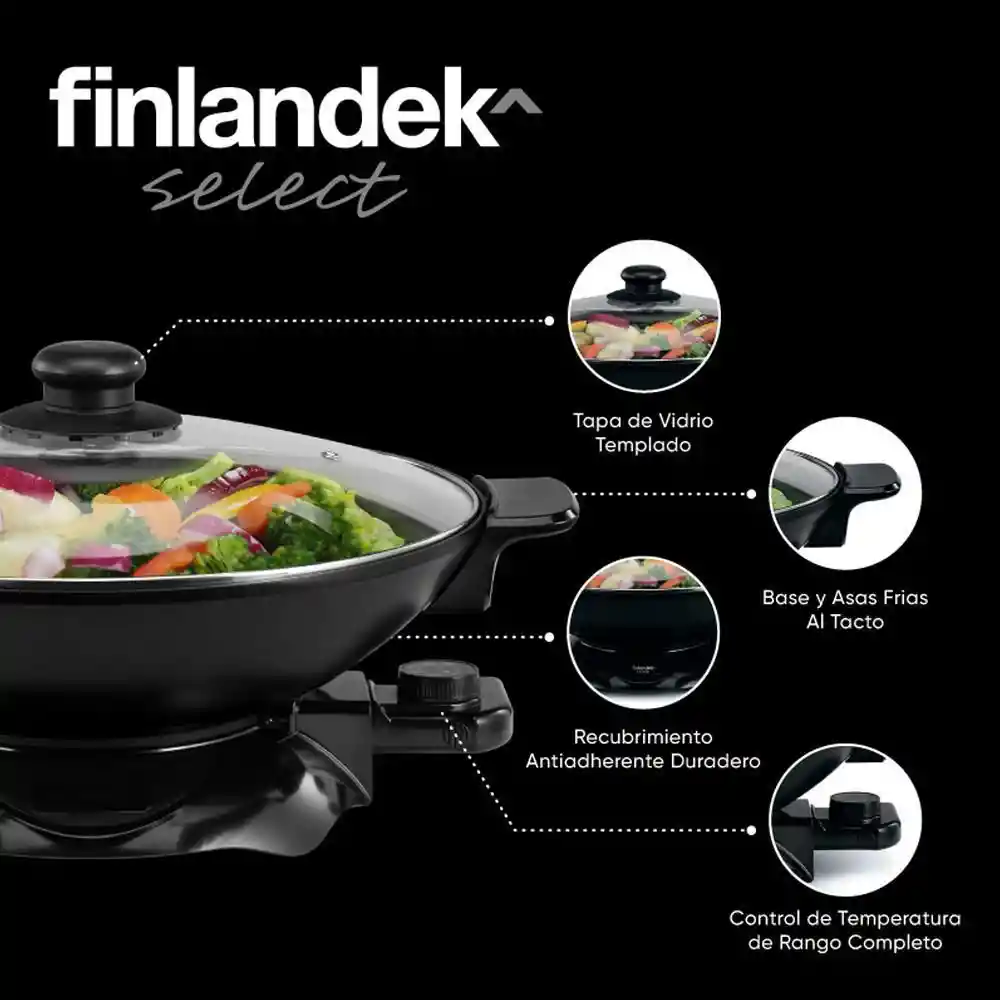 Wok Eléctrico de 4.5 L FI-SK309CO Finlandek Select