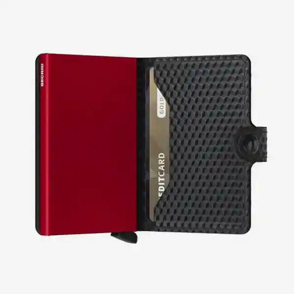 Secrid Billetera Mini Cubic Negro Rojo