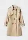 Chaqueta Trench Polana Camel Talla M Mujer Mango