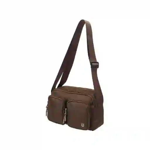 Bolso Crossbody Con Dos Bolsas al Frente Café Serie Miniso