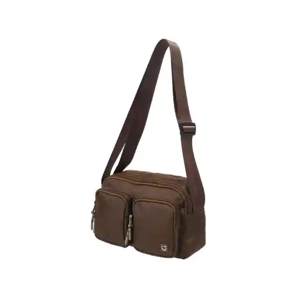 Bolso Crossbody Con Dos Bolsas al Frente Café Serie Miniso