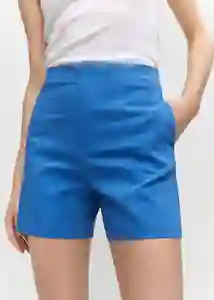 Short Malu5-h Azul Talla 36 Mujer Mango