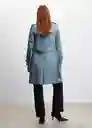 Gabardina Trench Polana Azul Talla XL Mujer Mango