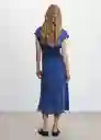 Vestido Guinda Azul Talla 26 Mujer Mango