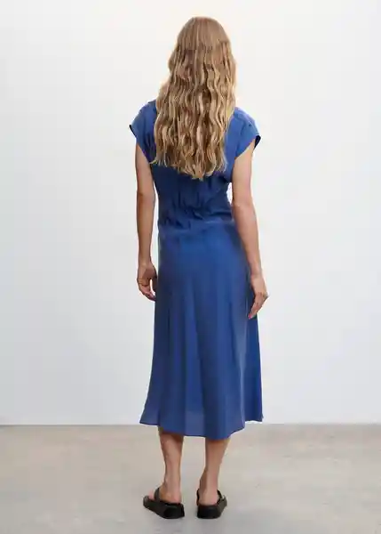 Vestido Guinda Azul Talla 26 Mujer Mango