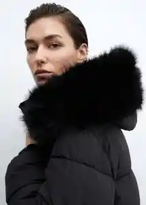 Abrigo Anorak Deluxy Negro Talla XS Mujer Mango