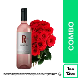 Combo Rosaleda Rosado Cabernet Sauvignon + Bouquet Rosas Rojas