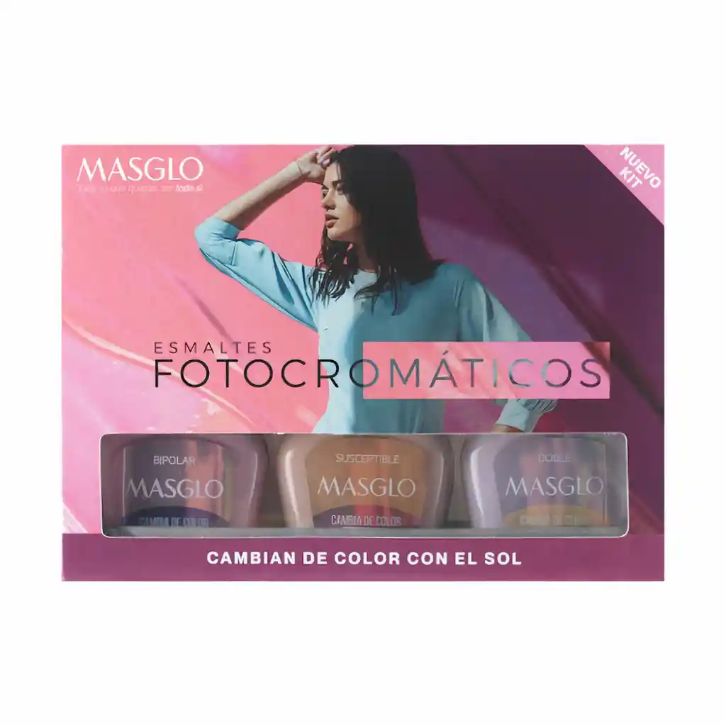 Masglo Kit Esmaltes Fotocromáticos 2 Rosada