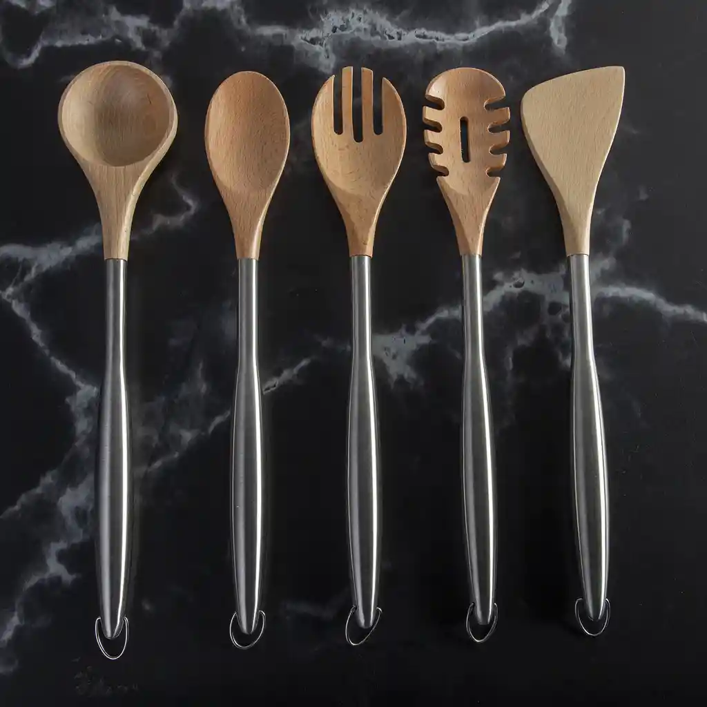 Espatula Acero y Bambu Ambiente Gourmet