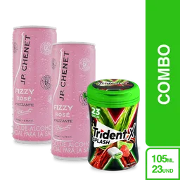 Combo Carnaval JP Chenet Fizzy Rose 2 Und + Trident Fresa Limón