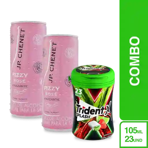 Combo Carnaval JP Chenet Fizzy Rose 2 Und + Trident Fresa Limón