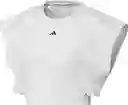 Adidas Polera Power Crop T Blanco Para Mujer Talla L