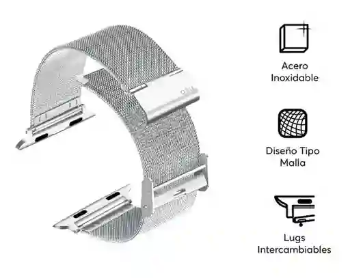 Nco Correa Acero Inoxidable Meshloop Para Watch Plata