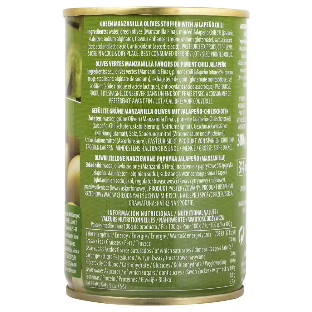 Jolca Aceituna Manzanilla Rellena de Chile Jalapeño