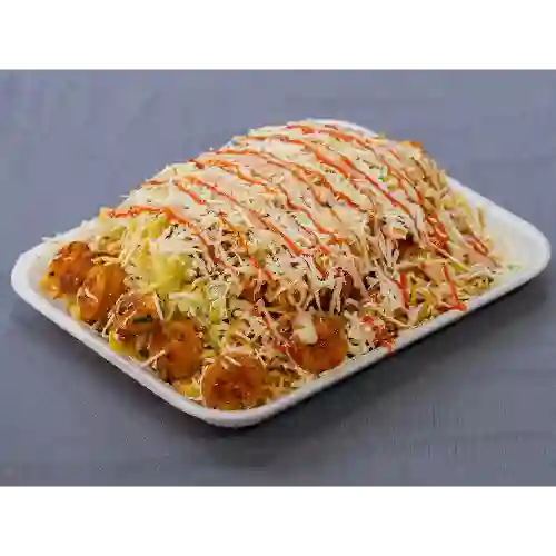 Salchipapa de chorizo