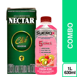 Combo Aguardiente Néctar Sin Azúcar 1 L + Suerox Fresa Kiwi