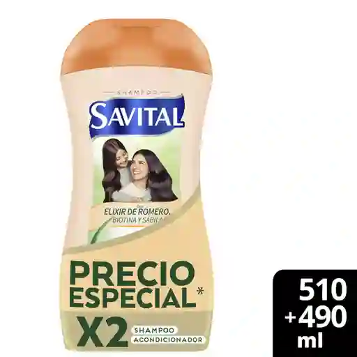 Savital Pack Shampoo + Acondicionador Elixir Romero Sábila 2 Und