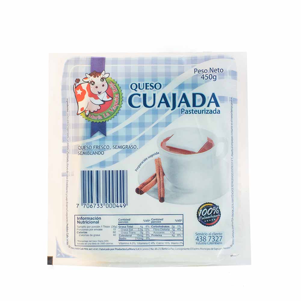 María La Vaquita Roja Queso Cuajada Pasteurizada 450 g